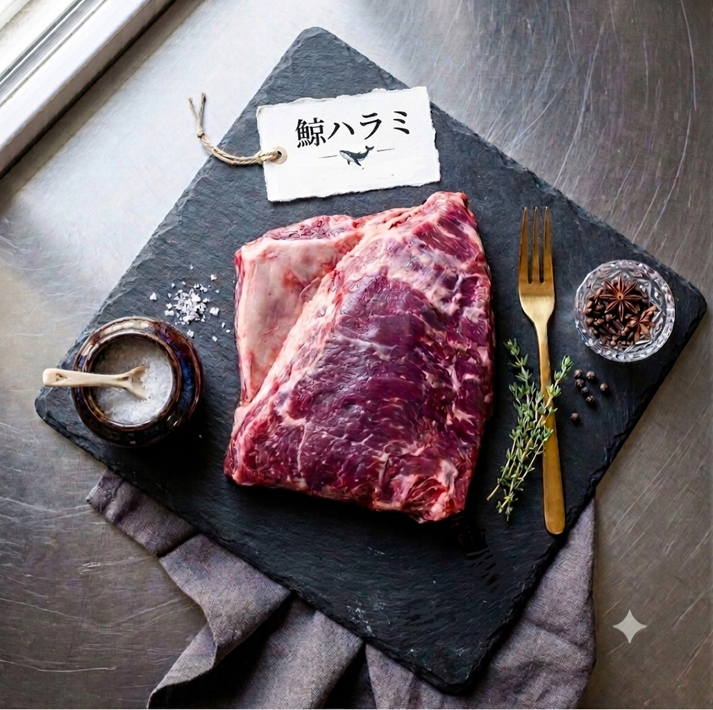 鯨の希少部位「須の子（すのこ）」生冷凍ブロック 1kg｜濃厚な甘みと