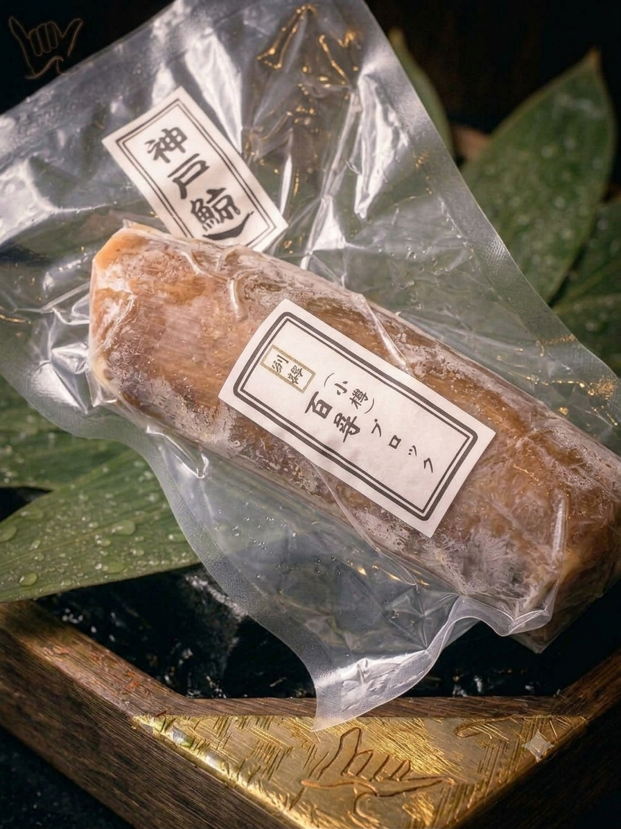 鯨の小腸「百尋(ひゃくひろ)」塩茹でブロック 300g|解凍するだけの手軽さ|【神戸鯨精肉店】
